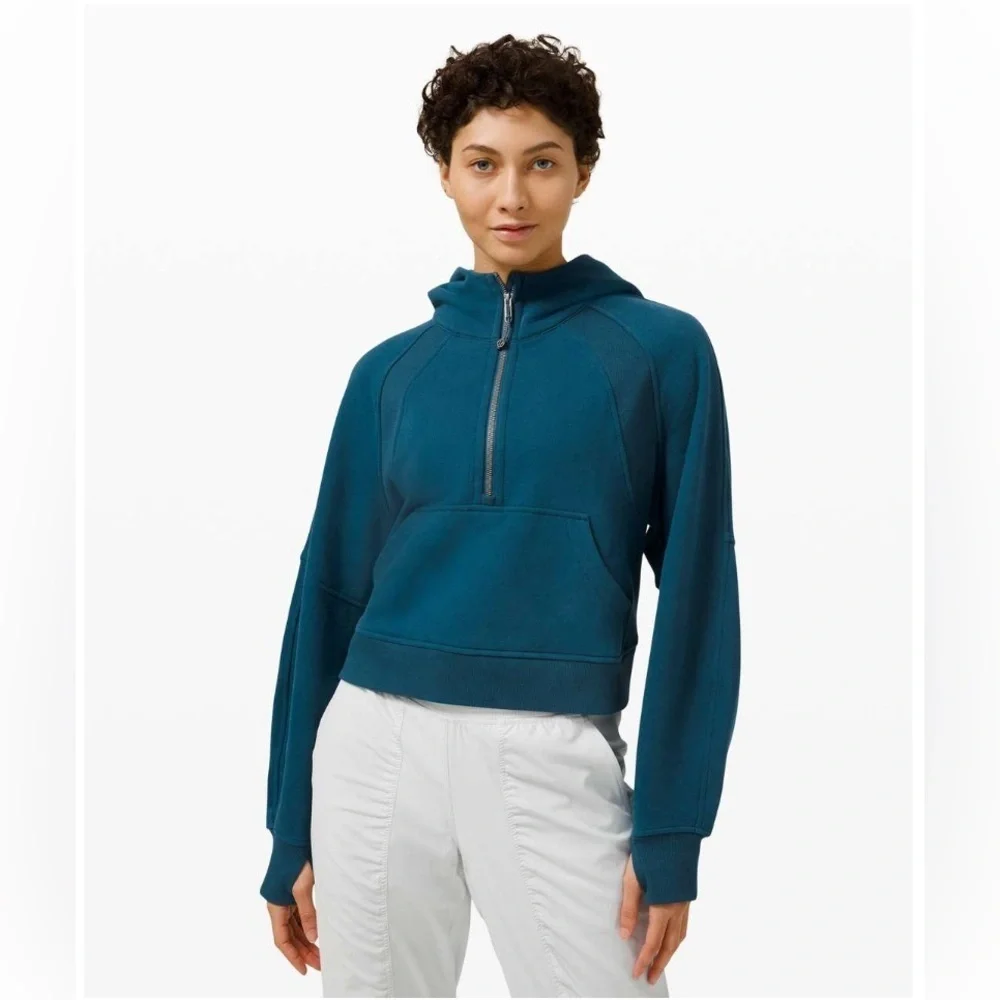 Lululemon Scuba Oversized 1/2 Zip Hoodie in Blue Borealis Size XL/XXL